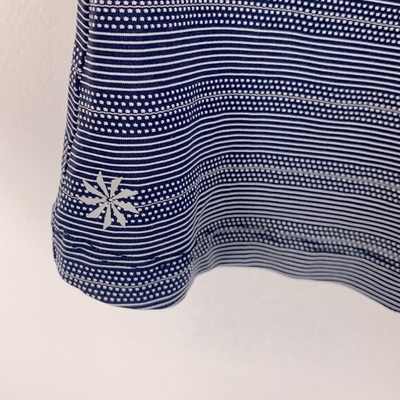 Athleta Max Out Navy Striped Side Tie Tank Top Removable Strappy Sports Bra Sz M - Picture 9 of 12